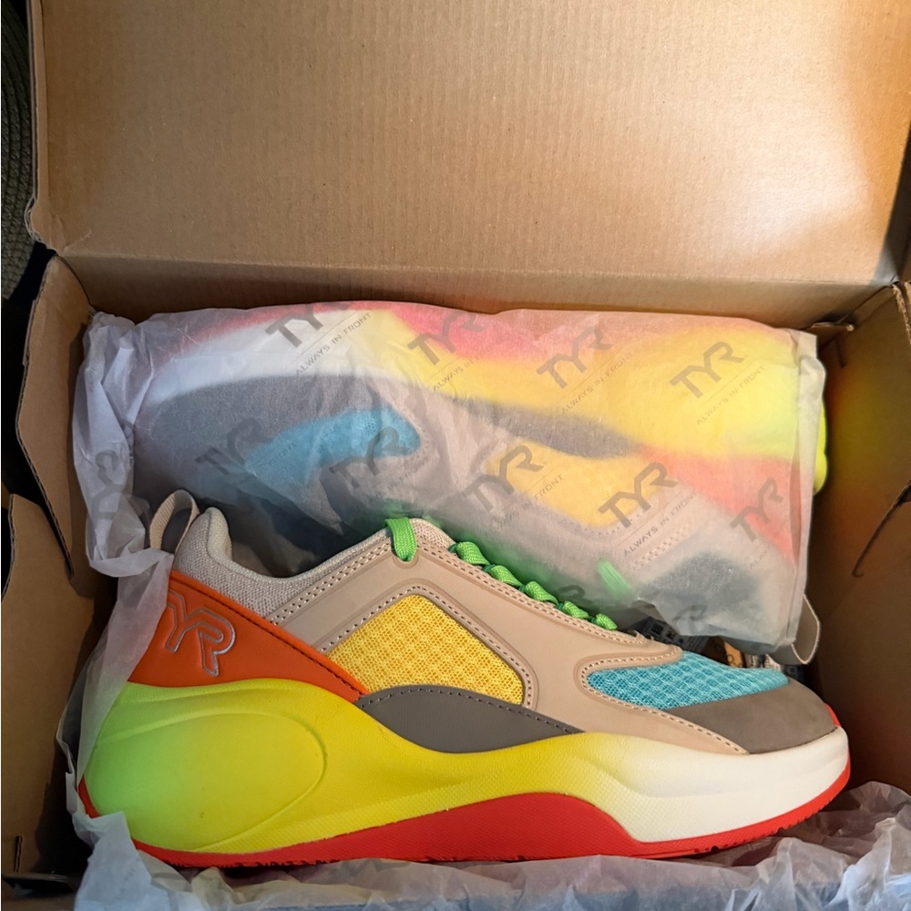 TYR Trainers - Yellow/Red/Blue/Green new never worn.